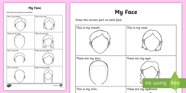 My Facial Features Worksheet / Worksheet (Lehrer gemacht)