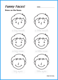 Funny Faces Worksheet | Maple Leaf Learning Library