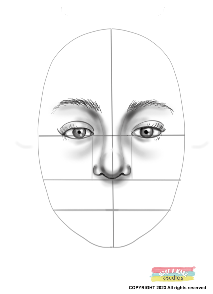 How to draw a human face in proportion » Make a Mark Studios