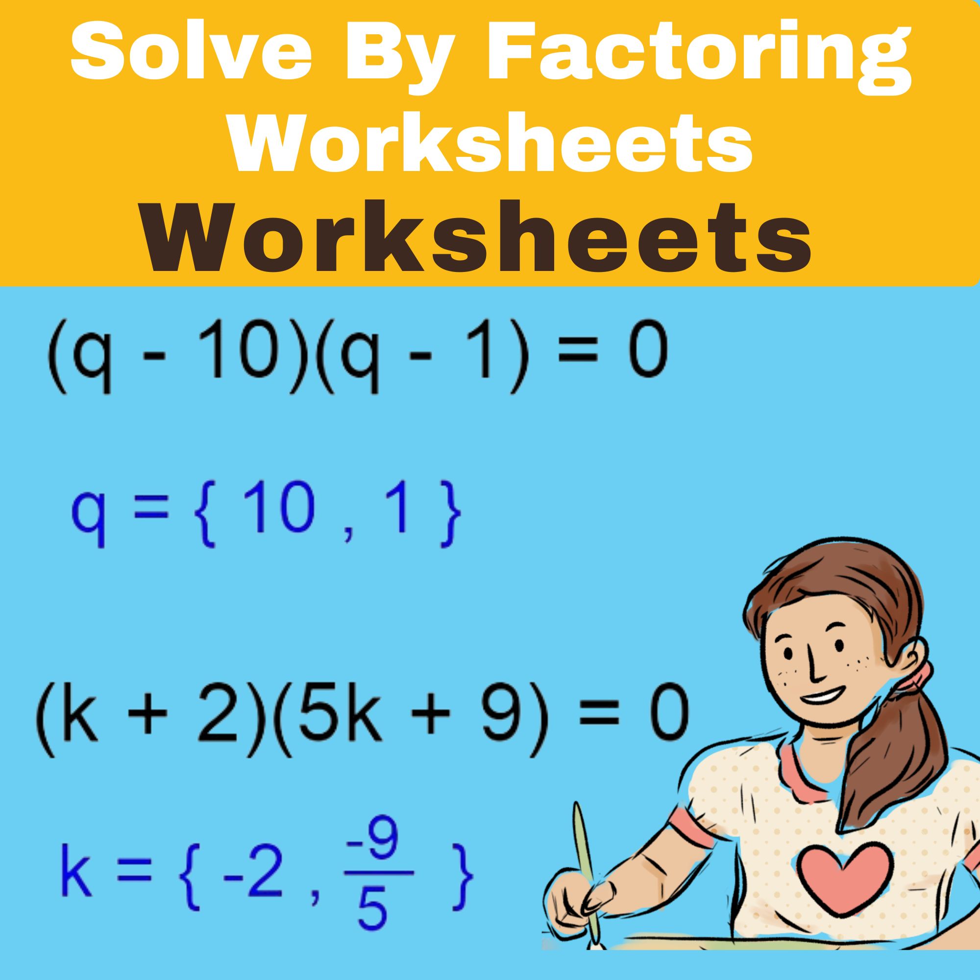 Solve By Factoring Worksheets - Algebra 1 - Quadratic Functions ...