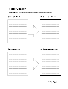 fact and opinion graphic organizer