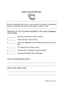 fact and opinion worksheet 2nd grade