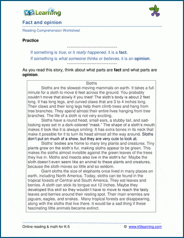 Distinguishing fact from opinion worksheets | Worsheets library