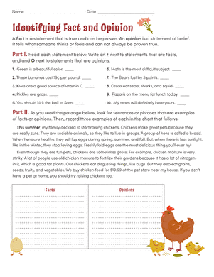 fact and opinion worksheet college