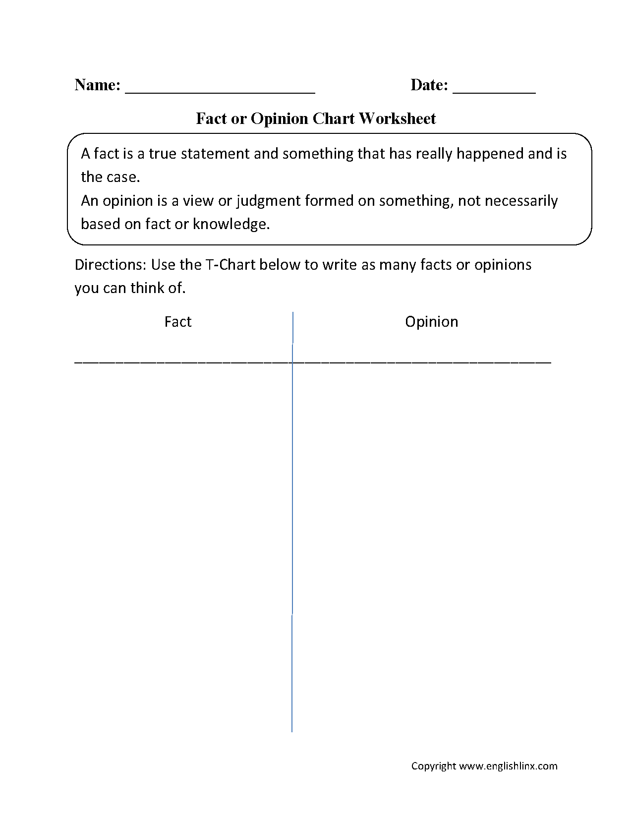 fact and opinion worksheet for 5th grade
