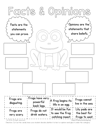 fact and opinion worksheet kindergarten