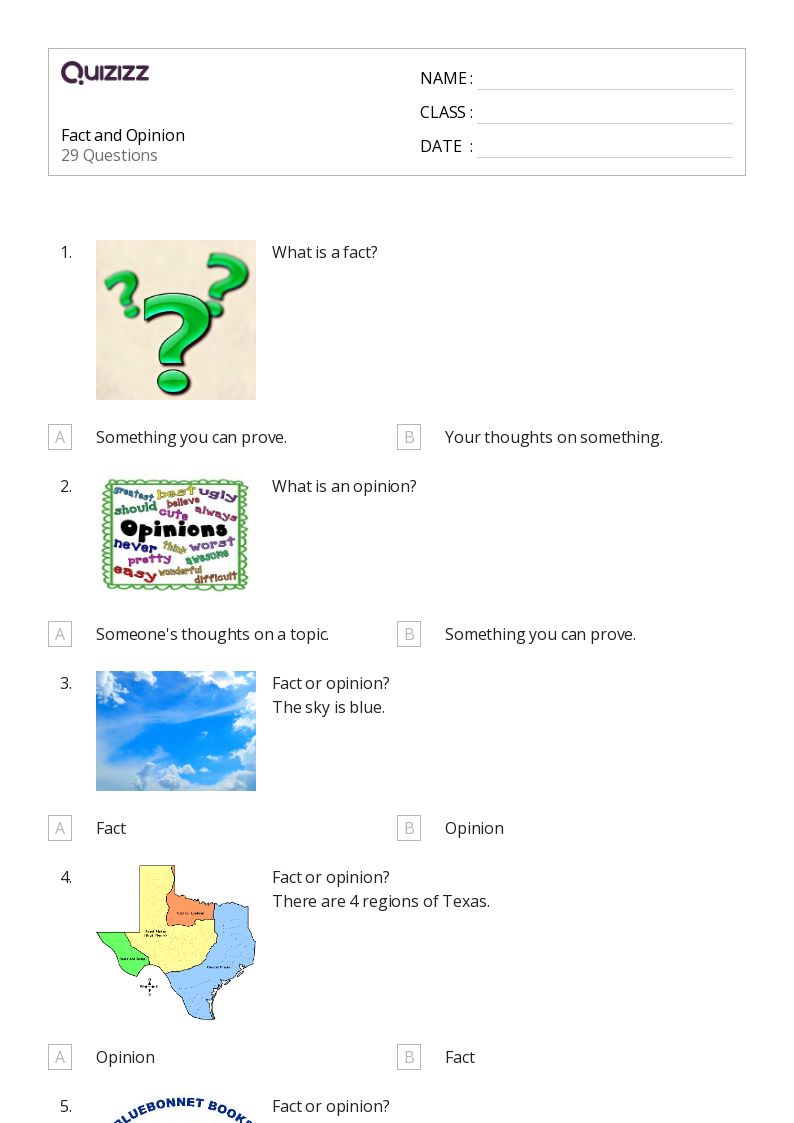fact and opinion worksheet kindergarten
