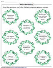 fact and opinion worksheet kindergarten