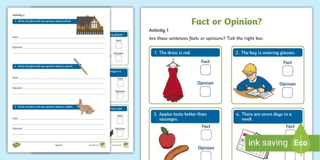 fact and opinion worksheet pdf
