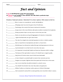fact and opinion worksheet