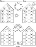 fact families worksheet first grade