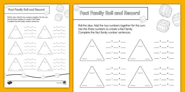 fact families worksheet