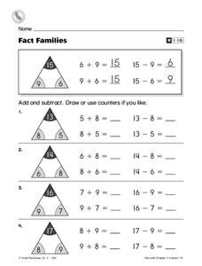 fact family worksheet for 2nd grade