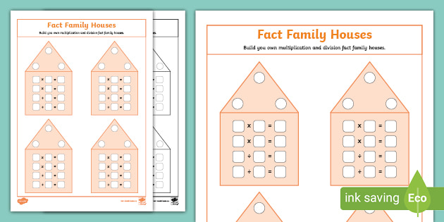 fact family worksheet multiplication and division