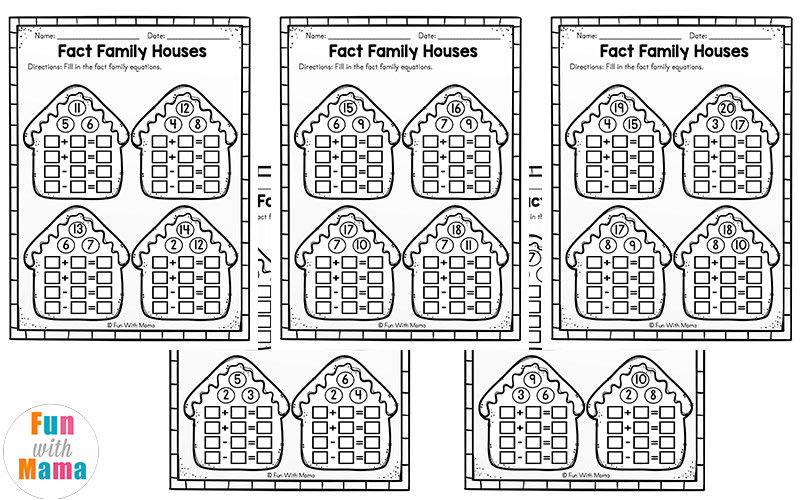 fact family worksheet printable