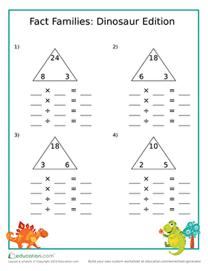 fact family worksheet