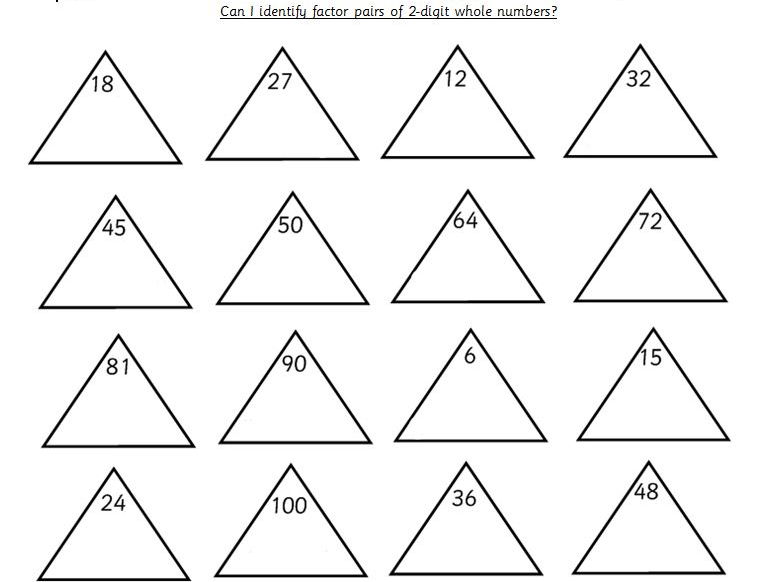 Multiplication Y5 Find Factor Pairs Of Numbers  