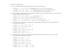 Factor Theorem Lesson Plans &  Worksheets | Lesson Planet