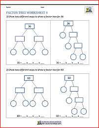 Factor Tree Worksheets page