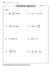 Factorial Worksheets