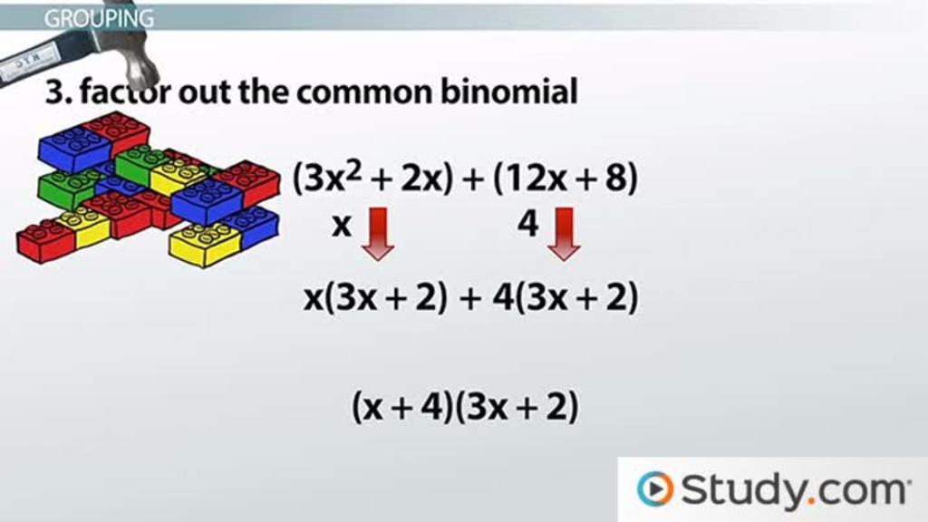 Factoring by Grouping | Definition, Steps &  Examples Video