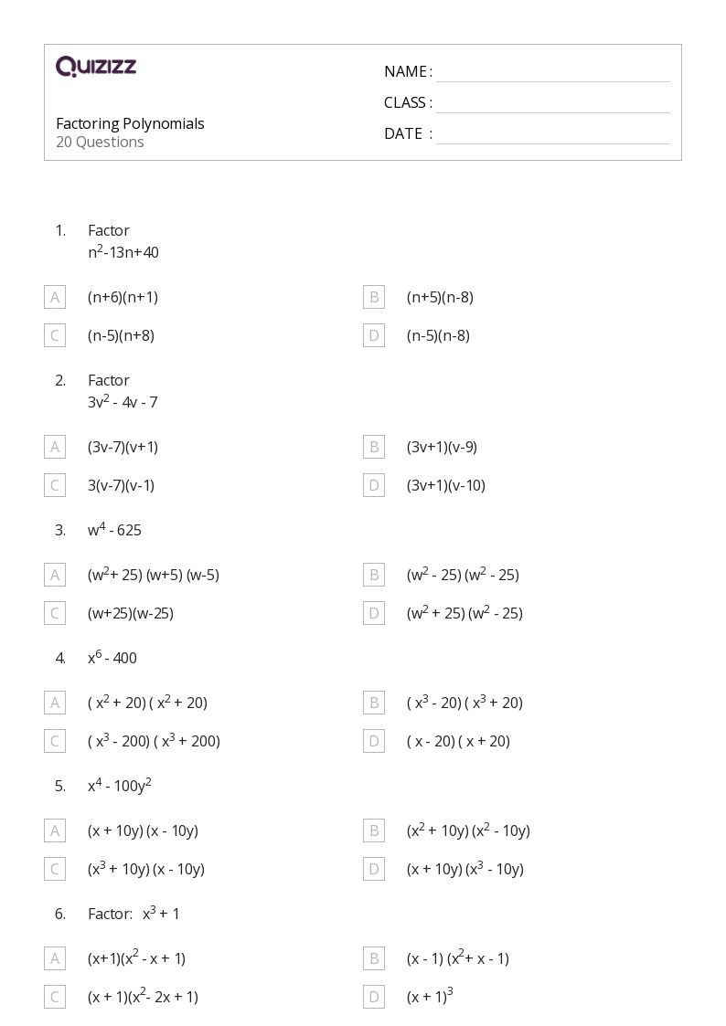 factoring gcf and grouping worksheet