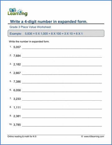 Grade 3 Place Value &  Rounding Worksheets | Worsheets library