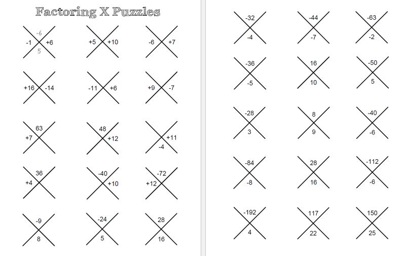 Radical~4~Math: Resources for Factoring Trinomials