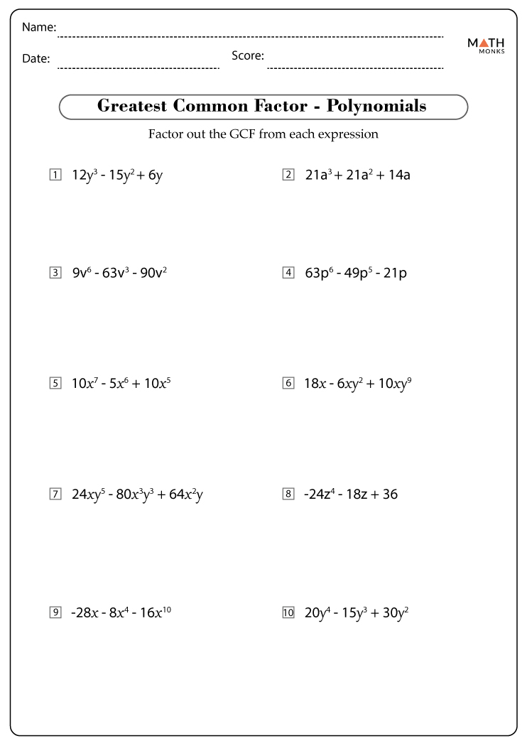 factoring quadratic trinomials worksheet answers