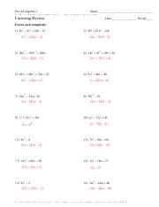 Infinite Algebra 2 - Factoring Review.pdf - Pre-AP Algebra 2 Name ...