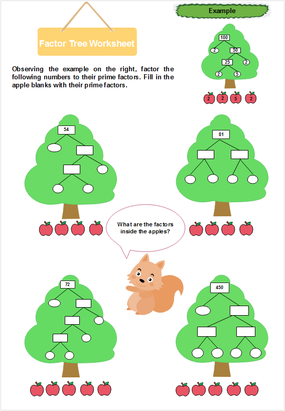 Free Factor Tree Worksheet Templates - Edraw