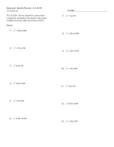 Factoring Trinomials Worksheet for 9th - 11th Grade | Lesson Planet