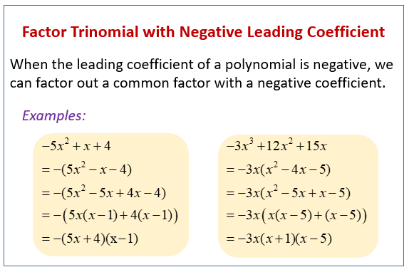 factoring trinomials with leading coefficient 1 worksheet