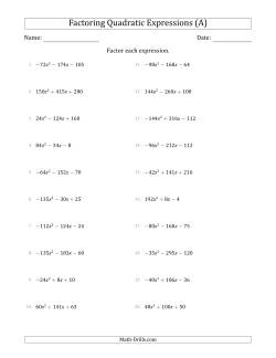 Search | Factoring Quadratics | Page 2 | Weekly Sort