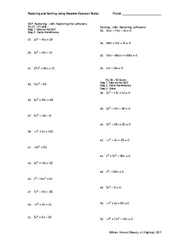factoring worksheet kuta