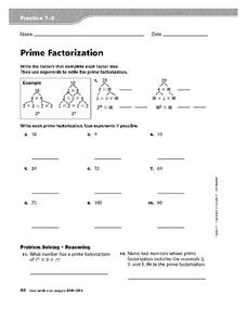 factors and prime factorization worksheet