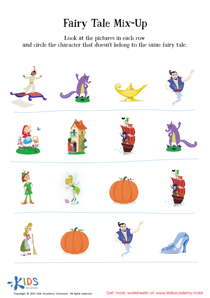 Fairy Tale Worksheet: Story Mix Up, Free Printable PDF for Children