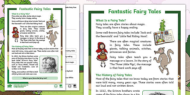 fairy tale worksheet for 2nd grade