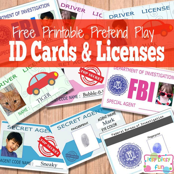Free Printable Licenses and ID Cards For Kids - Itsy Bitsy Fun