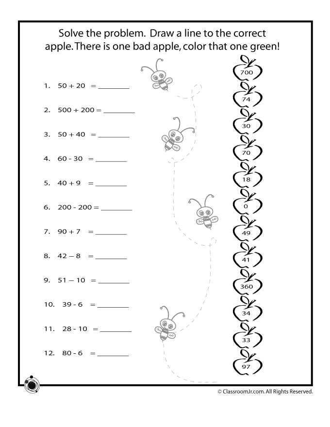 Fall Math Worksheets for 1st, 2nd &  3rd Grade | Woo! Jr. Kids ...