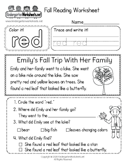 Fall Worksheets for Kindergarten (Free Printables)