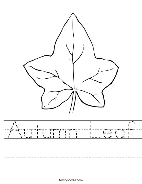 Autumn Leaf Worksheet - Twisty Noodle