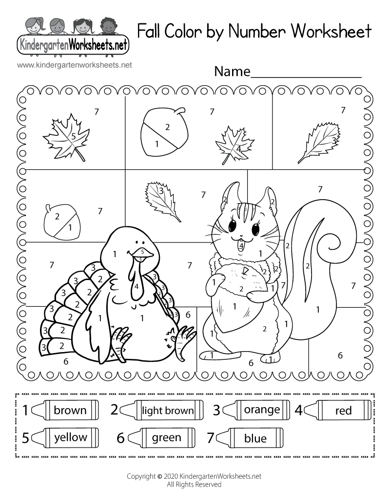 Fall Color by Number Worksheet - Free Printable, Digital, &  PDF