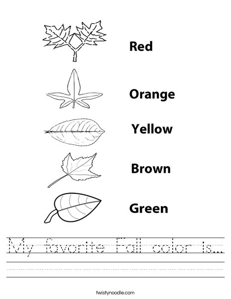 My favorite Fall color is Worksheet - Twisty Noodle