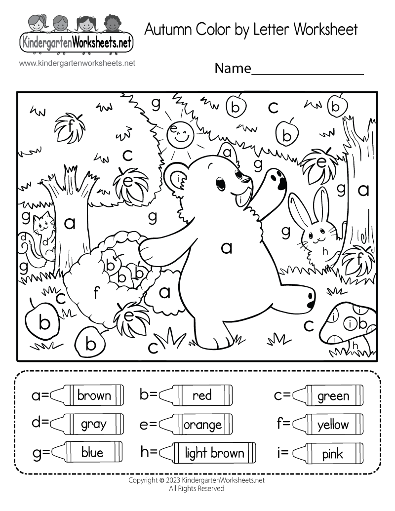 Autumn Color by Letter Worksheet - Free Printable, Digital, &  PDF