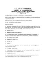 Fallacy of Composition, Fallacy of Decomposition, and Post Hoc ...