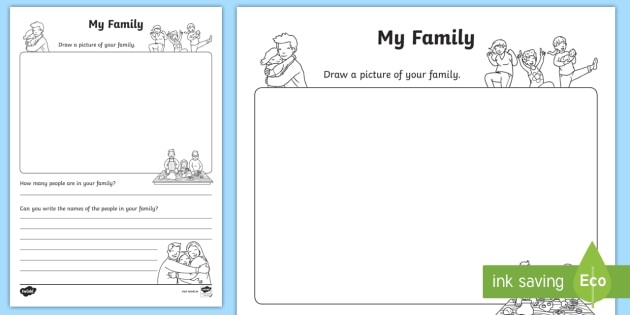 Describing my Family Worksheet (teacher made) - Twinkl