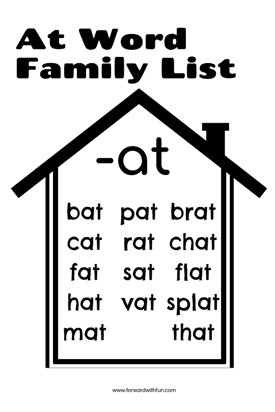 AT Word Family Worksheets and Activities - Forward With Fun