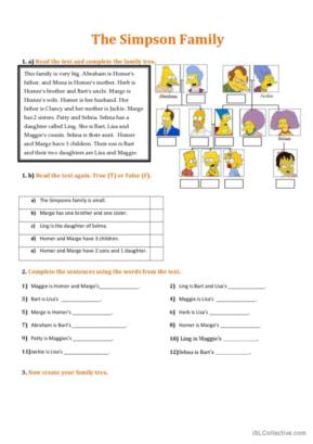 1,098 Family English ESL worksheets pdf &  doc