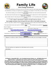 Family-Life - Family Life Merit Badge Workbook This workbook can ...